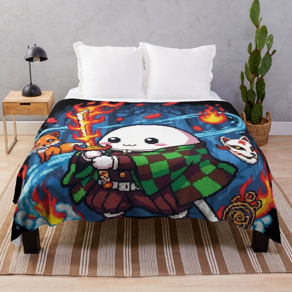 Item preview, Cute Fire Warrior Blob – Mystic Fox Spirit Pixel Art designed and sold by Pixel Girl Aesthetic Studio.