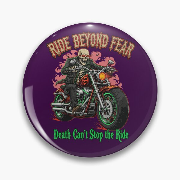Item preview, Funny Skeleton Biker Motorcycle Art "Ride Beyond Fear" designed and sold by CREEPY CRAZE.