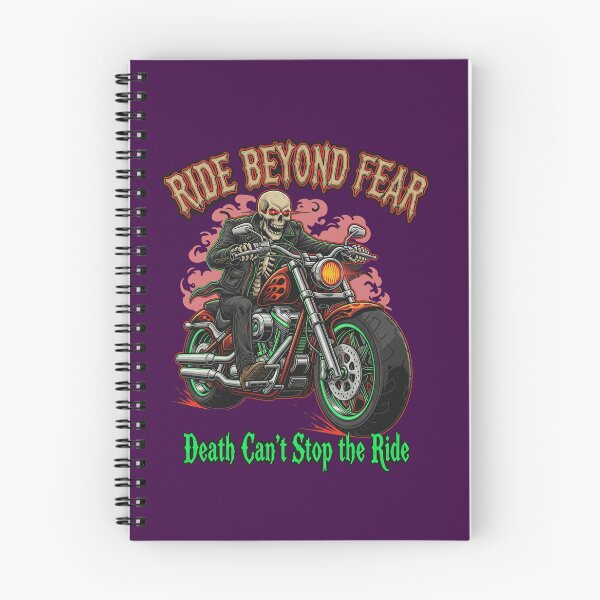 Item preview, Funny Skeleton Biker Motorcycle Art "Ride Beyond Fear" designed and sold by CREEPY CRAZE.