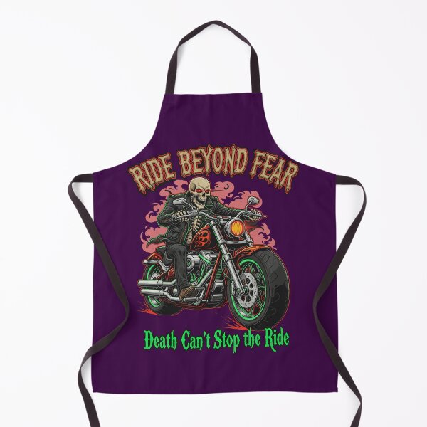 Item preview, Funny Skeleton Biker Motorcycle Art "Ride Beyond Fear" designed and sold by CREEPY CRAZE.
