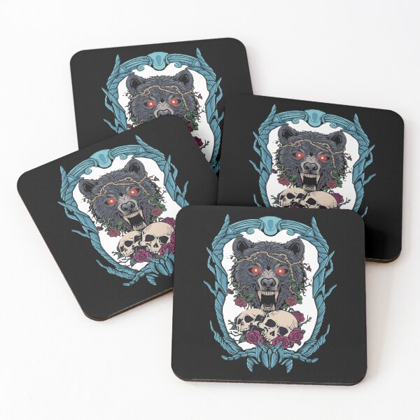 Item preview, Gothic Wolf Portrait with Skulls and Roses  designed and sold by CREEPY CRAZE.
