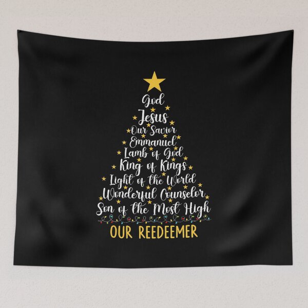 Item preview, Christian Christmas Bible Verse Names Of Jesus Tree Shaped designed and sold by LeanneSandra.
