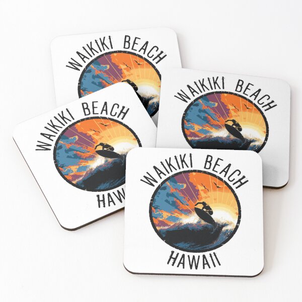 Artikelvorschau, Waikiki Beach – Hawaii (mit schwarzer Schrift) entworfen und verkauft von VelvetRoom.