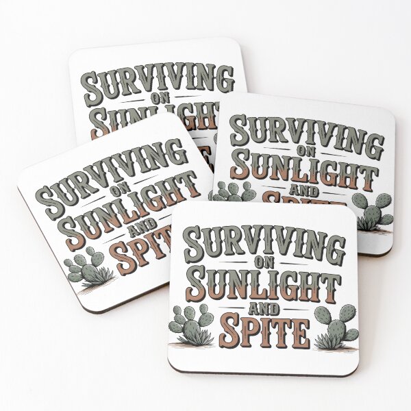 Item preview, Surviving on Sunlight and Spite – Funny Cactus Typography, Humorous Succulent Design designed and sold by CoastalEmp.