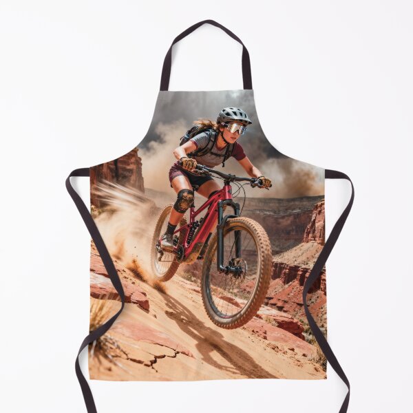 Item preview, Sandstorm Pursuit — Female eMTB Rider Charging Down a Rugged Canyon Slope. designed and sold by Hinson MTB Visuals.