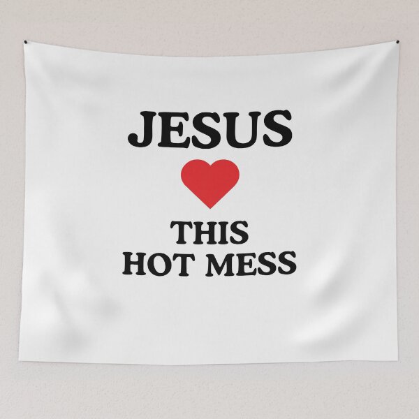 Item preview, Jesus Hearts This Hot Mess Christian humor designed and sold by snowry.