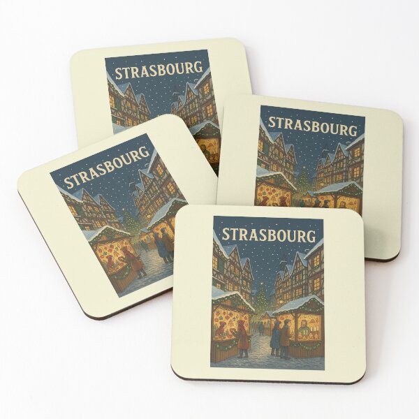 Item preview, Strasbourg Christmas Market – Alsace Winter Illustration designed and sold by Novel Works Studio.