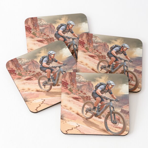 Item preview, Desert Ridge Descent — Mountain Biker Racing the Red Rock Storm. designed and sold by Hinson MTB Visuals.