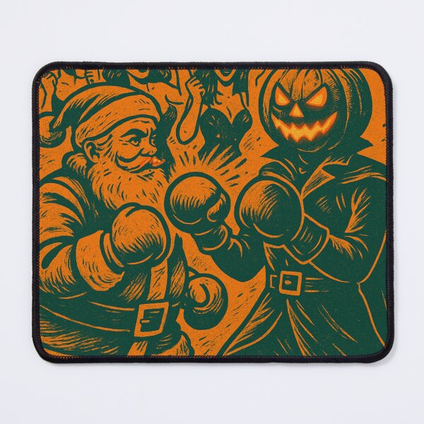Item preview, Headless Horseman vs Santa Boxing: Retro Halloween Christmas Crossover Art designed and sold by TheHorsemanRidesAgain.