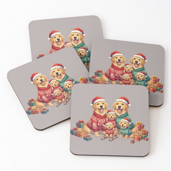 Item preview, Golden Retriever Christmas Family | Cute Dogs in Matching Sweaters designed and sold by E-SarnEdge.