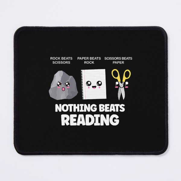 Item preview, Nothing Beats Reading Rock Paper Scissors Funny Book Lover designed and sold by RubySandy.