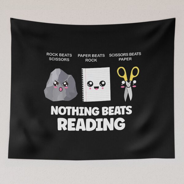 Item preview, Nothing Beats Reading Rock Paper Scissors Funny Book Lover designed and sold by RubySandy.