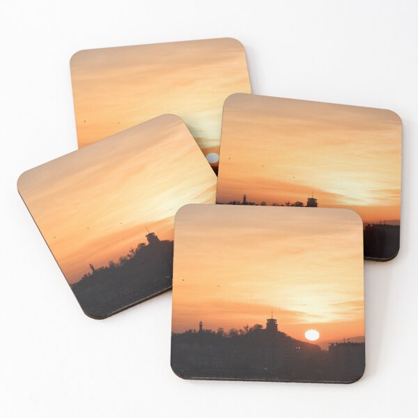 Item preview, Plovdiv Sahat Tepe Sunrise Silhouette with Antennas and Birds designed and sold by Georgia Mizuleva.