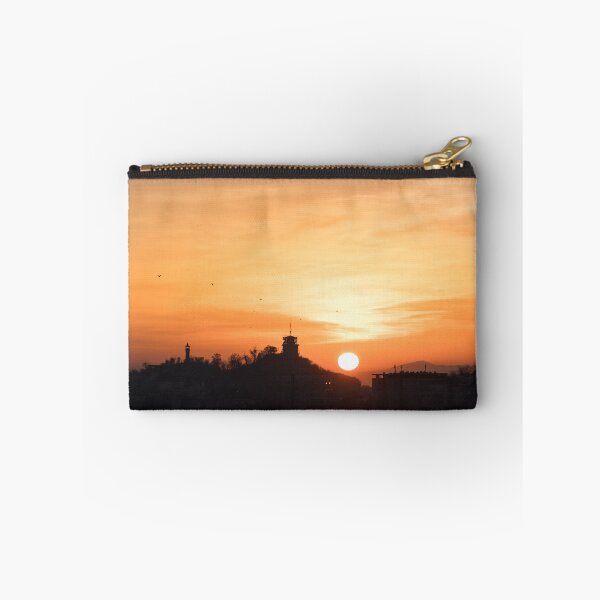 Item preview, Plovdiv Sahat Tepe Sunrise Silhouette with Antennas and Birds designed and sold by Georgia Mizuleva.