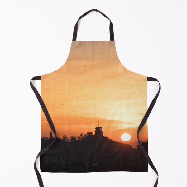 Item preview, Plovdiv Sahat Tepe Sunrise Silhouette with Antennas and Birds designed and sold by Georgia Mizuleva.