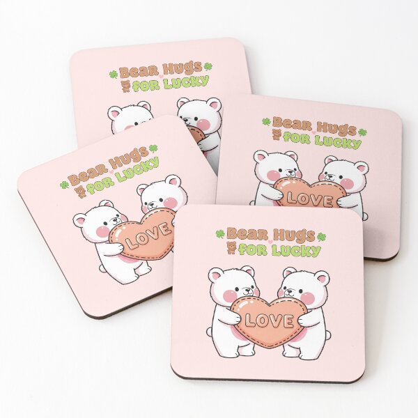 Item preview, Lucky Love Bear Hugs: Cute White Polar Bear Couple designed and sold by MCT-GALLERY.
