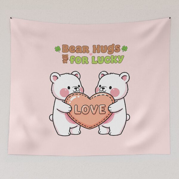 Item preview, Lucky Love Bear Hugs: Cute White Polar Bear Couple designed and sold by MCT-GALLERY.