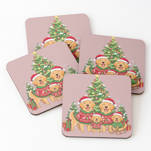 Item preview, Happy Golden Retriever Family | Cozy Christmas Dogs in Ugly Sweaters designed and sold by E-SarnEdge.