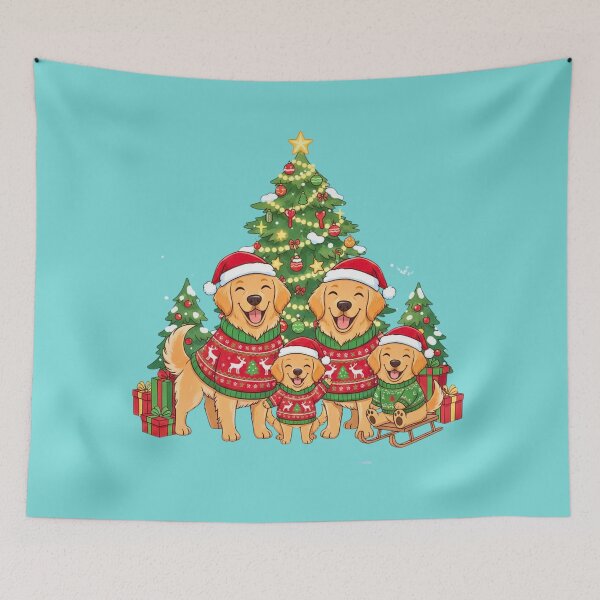Item preview, Happy Golden Retriever Family | Cozy Christmas Dogs in Ugly Sweaters designed and sold by E-SarnEdge.