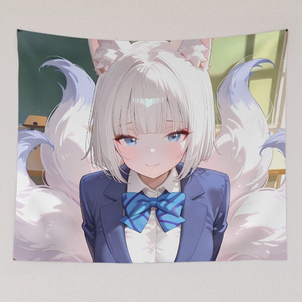 Artikelvorschau, Kaga-Schuluniform-Eleganz mit neunschwänzigem Azur Lane-Anime-Mädchen entworfen und verkauft von HumbertoValveno.