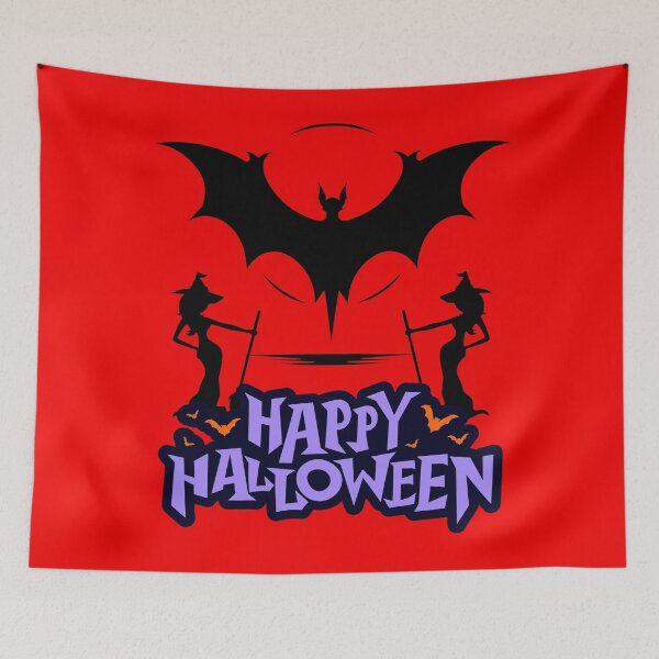 Item preview, Happy Halloween T-Shirt | Classic Witch and Bat Silhouette Gift designed and sold by CREEPY CRAZE.