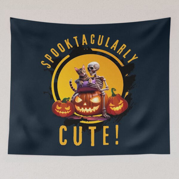 Item preview, Spooktaculerly  Cute Skeleton and Cat | Funny Halloween gift for Cat Lovers designed and sold by CREEPY CRAZE.