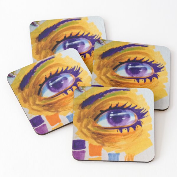 Item preview, abstract purple eye designed and sold by jamminanddrawin.