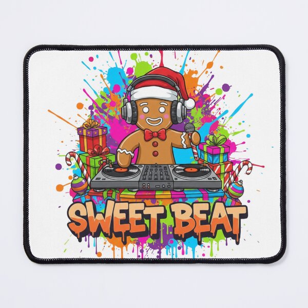 Item preview, Sweet Beat Gingerbread DJ Christmas Street Art designed and sold by Siamcatshop.