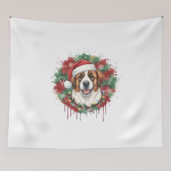 Item preview, St. Bernard | Christmas Colorful Watercolor Design #1 designed and sold by MatsurexDesigns.