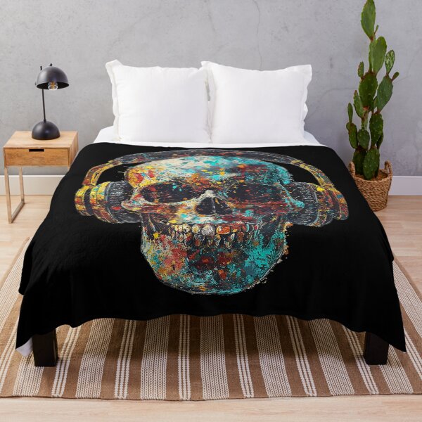 Item preview, Skull Abstract Graphic Headphone Painting Art Skull Retro designed and sold by HicksAgu.