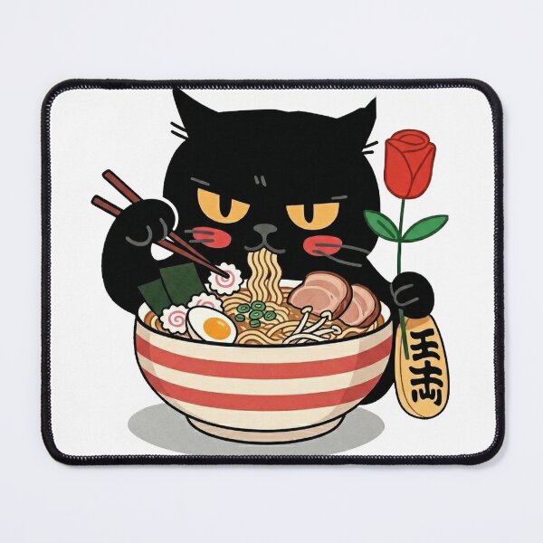 Item preview, Cat Eating Ramen designed and sold by erkinmaddison.