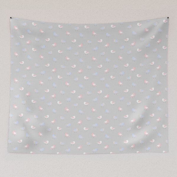 Item preview, Tweety birds - Hide and Seek - multi purple grey designed and sold by Stephanie Fiona Design.
