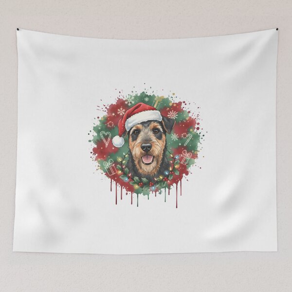 Item preview, Welsh Terrier | Christmas Colorful Watercolor Design #1 designed and sold by MatsurexDesigns.