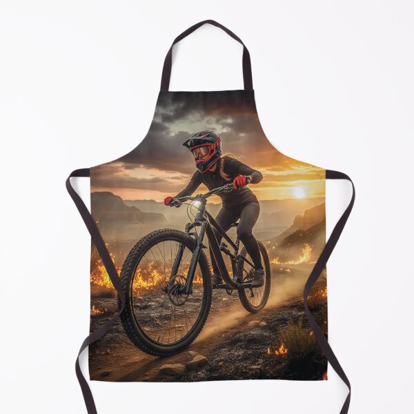 Item preview, Intense Mountain Biker Riding Aggressively Through Firestorm. designed and sold by Hinson MTB Visuals.