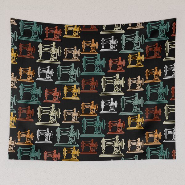 Item preview, Retro Vintage Sewing Machines Pattern - For Sewing Lovers designed and sold by Wiss2Arts.