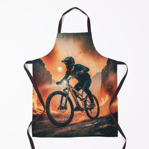 Item preview, Pro Downhill Rider Racing in Firestorm Landscape. designed and sold by Hinson MTB Visuals.
