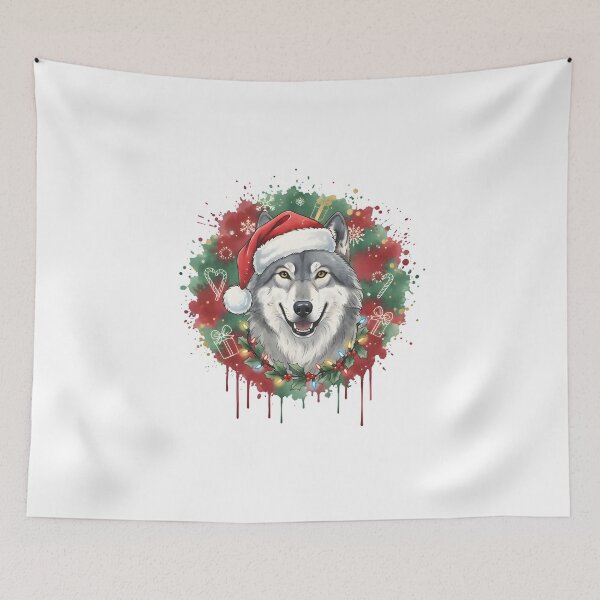 Item preview, Wolf | Christmas Colorful Watercolor Design #1 designed and sold by MatsurexDesigns.