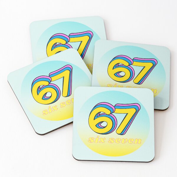 Item preview, 67 – Retro Pop Number Design (Six Seven) designed and sold by AnastasiaYY.