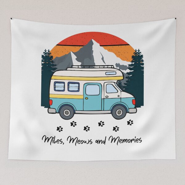 Item preview, Miles, Meows and Memories. RV and Cat design designed and sold by SofikoDesigns.