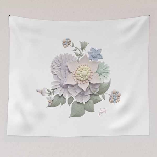 Item preview, Color Paper Cut Floral Art - 3D Botanical Sculpture designed and sold by HumTumMe.