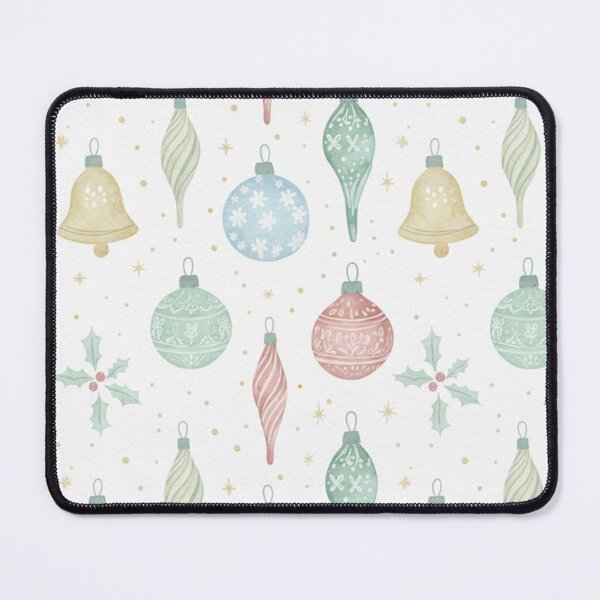 Item preview, Pastel Holiday Bells and Baubles Seamless Pattern designed and sold by Overshared Studio.