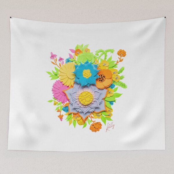 Item preview, Color Paper Cut Floral Art - 3D Botanical Sculpture designed and sold by HumTumMe.