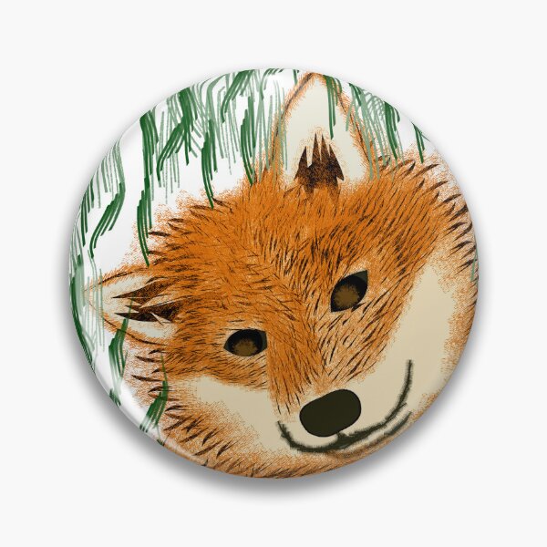 Item preview, Orange & Black Shiba lying on the grass  designed and sold by ShibaCruise-On.