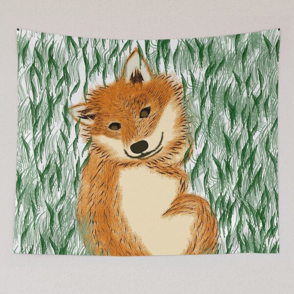 Item preview, Orange & Black Shiba lying on the grass  designed and sold by ShibaCruise-On.