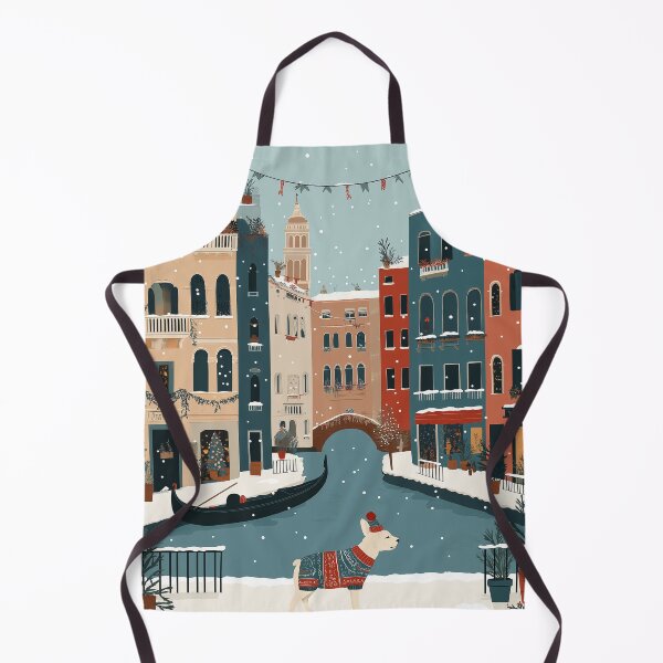 Item preview, A Frenchie’s Christmas Walk in Snowy Venice designed and sold by moodyfyit.