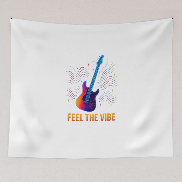 Item preview, Feel The Vibe Neon Guitar Artwork designed and sold by DesignRush786.