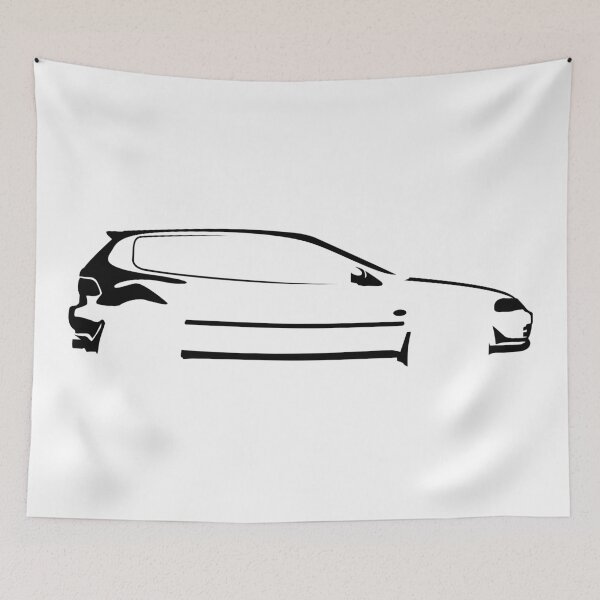 Item preview, Civic EG6 SiR (1995) Minimalist Car Silhouette (Black) designed and sold by FearnCreative.