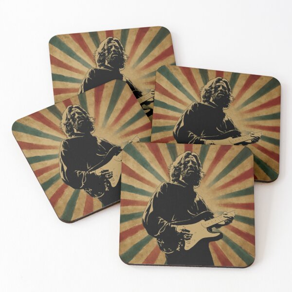 Item preview, Eric Clapton Rock Retro 80s Sunburst Stage Guitar Poster designed and sold by duffkebattclum.