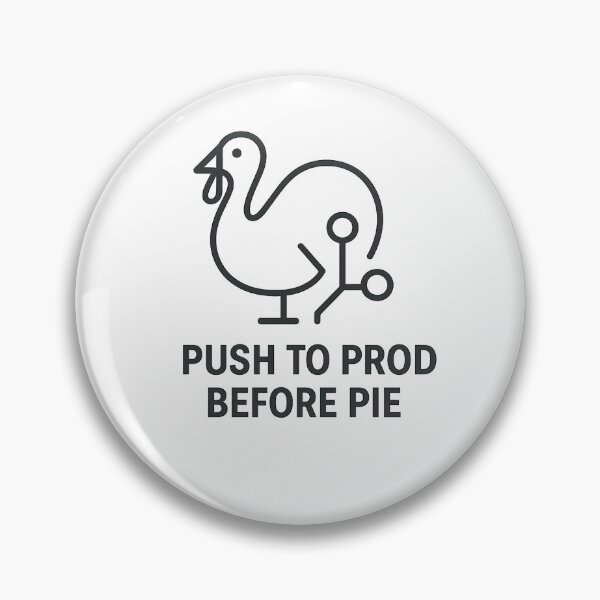 Aperçu de l'œuvre Mise en production avant le dessert – Humour de développeur pour Thanksgiving créée et vendue par techy-rrr.