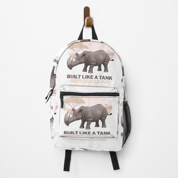 Item preview, Built Like A Tank Gentle Like A Pup - Funny Rhino Quote T-Shirt designed and sold by HumTumMe.